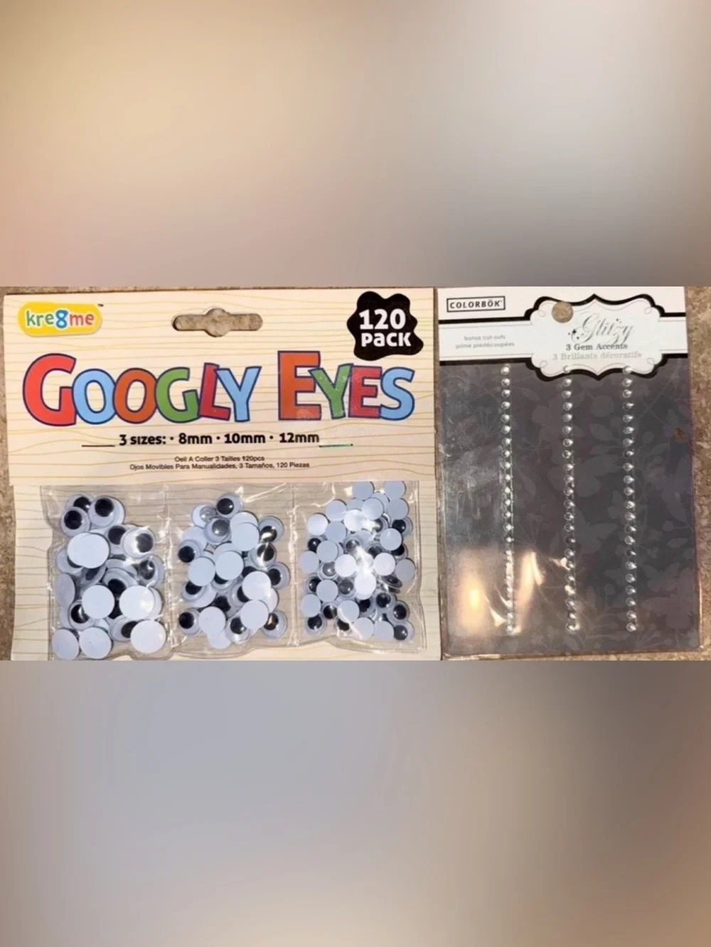 $1 Kre8me Googly Eyes Pack and Stickers $1 WITH ANY $10 ORDER OR MORE